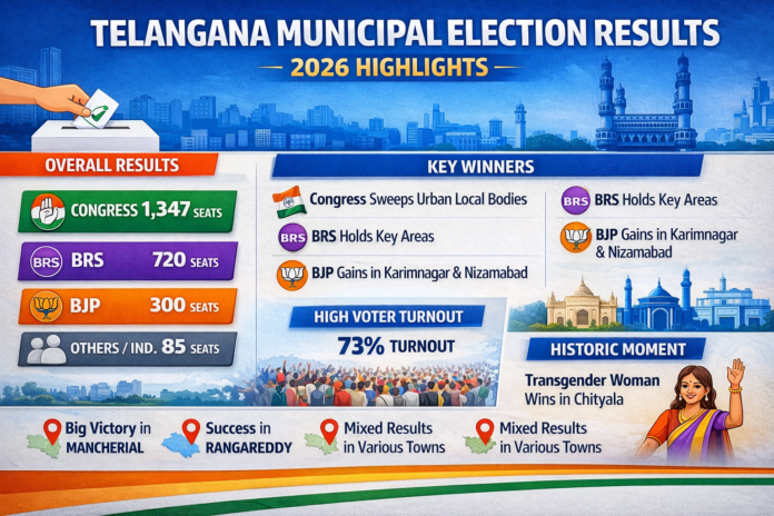 Telangana Municipal Election Results 2026 Highlights